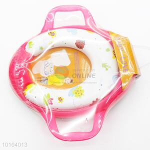 Pink Cartoon Baby Soft Toilet Training Seat Cushion Child Seat with Handles