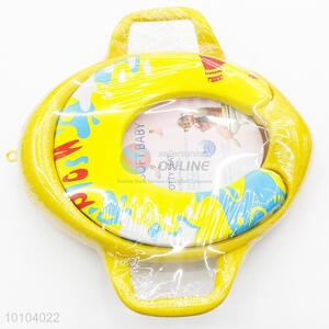 Yellow Lovely Pattern Soft Toilet Training Seat with Handle