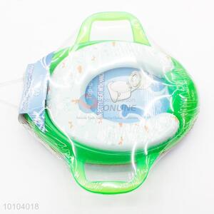 Cute Green Baby Soft Toilet Training Seat with Handles