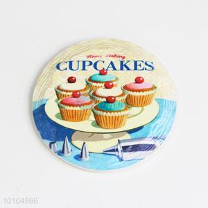 Cupcake Round Ceramic Fridge Magnet with Wholesale Price