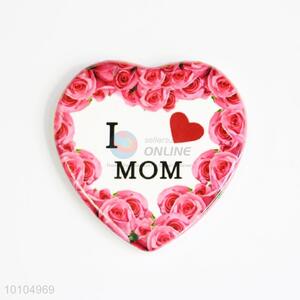 I Love Mom Heart Shaped Ceramic Fridge Magnet