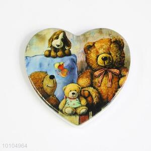 lovely Bear Heart Shaped Ceramic Fridge Magnet