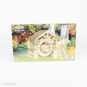 Classic wooden water mill model 3d diy puzzle