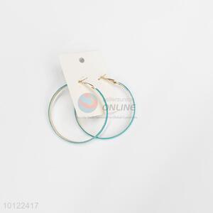 Blue big circle alloy hoop <em>earrings</em>/silver hoop <em>earrings</em>