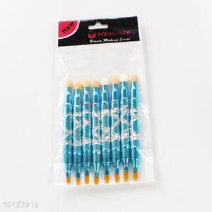 Soft 8 pcs/lot Eyeshadow Brush Blue Plastic Handle