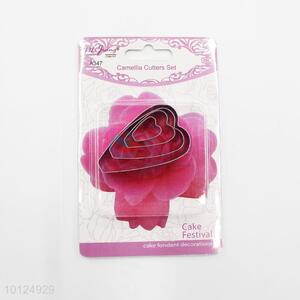 Lovely heart camellia cookie cutters set
