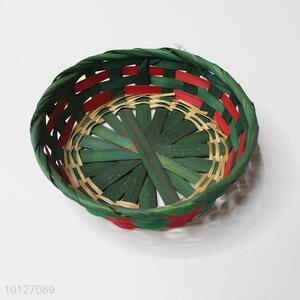 Eco-friendly green handmade bamboo basket