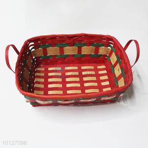 Cheap rectangle handmade woven fruit picnic basket