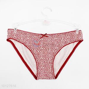 Red cute heart pattern comfortable cotton lace underwear women's panties women's briefs