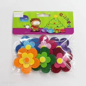 Multi-color flower shape non-woven fabrics crafts fridge magnet