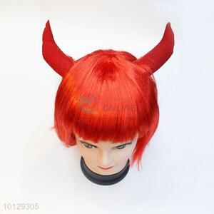 Festival party girls bobo short red wigs with ox horn
