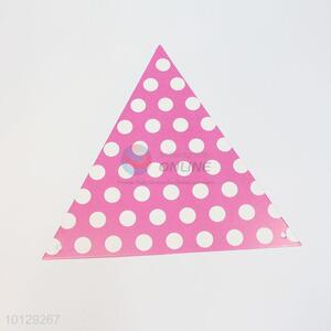 Pink dots printed triangle flag string/birthday string flags