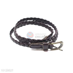 Customized Durable PU Leather Female Woven Belt