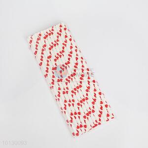 Promotional Red Heart Printed Customizable Paper <em>Straw</em>