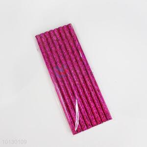 Sparkling Rose Red Customizable Paper Straw