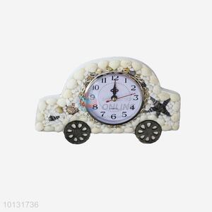 Cute shell decorative car shape clock