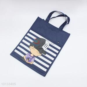 Promotional striped oxford tote shopping bag