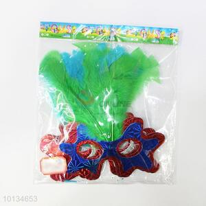 Wholesale Half Face Party Mask Green Feather Masquerade Masks