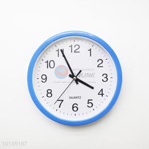 Fashionable Round Blue Plastic Wall Clock