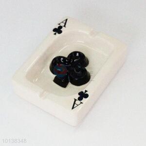 Black Plum Flower Poker Ceramic Ashtray