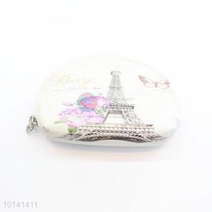 Portable tower printed travel cosmetic makeup bag with zipper