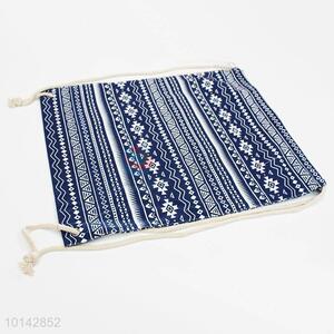 Low price Chinese ancient pattern linen backpack/storage bag/drawstring bag