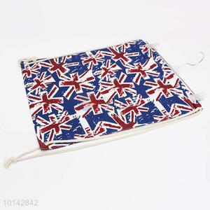 Popular design flag printed linen backpack/storage bag/drawstring bag
