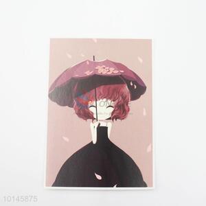High quality girl paper postcard