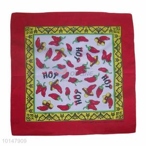 Cheap Fancy Red/White Cotton Handkerchief with Pepper Designs