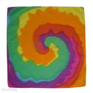 Cheap Colorful Cotton Handkerchief with Swirly and Spiky Design