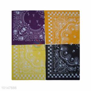 Cheap Blue/Brown Cotton Handkerchief with Unique Patterns