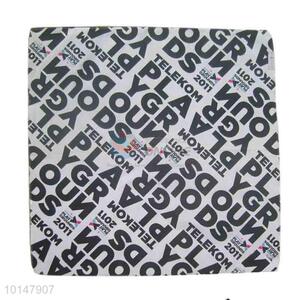 Cheap Fancy Black/White Cotton Handkerchief with Word Patterns
