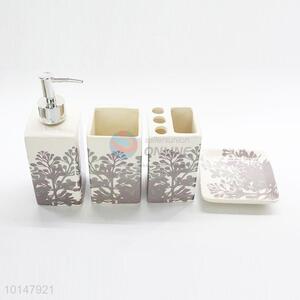 4 Pcs/ Set Fashion Printed Ceramic Home Ceramic Bathroom Set Wash Set