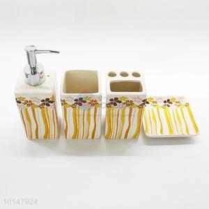4 Pcs/ Set Cute Flowers Pattern <em>Bathroom</em> Supplies <em>Bathroom</em> Set Dental Toiletries Set