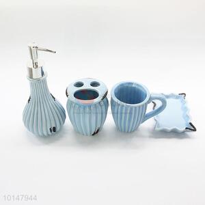 4 Pcs/ Set Blue Color Cute Shaped <em>Bathroom</em> Supplies <em>Bathroom</em> Set Dental Toiletries Set