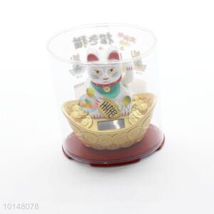White Color Plastic Maneki Welcoming Lucky Beckoning Fortune Cat Home Hotel Restaurant Decor Craft
