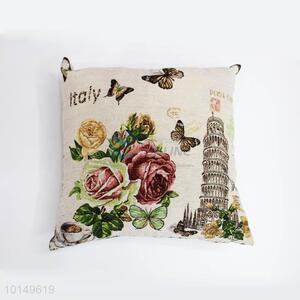 Factory Direct Flower and Butterfly Design Square <em>Pillow</em>