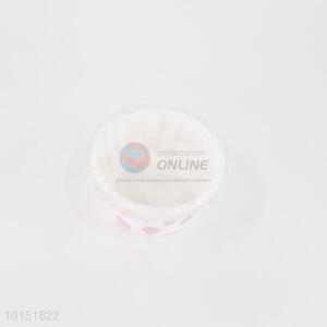 Pink Round Dotted PE Coated Paper Cupcake Cups