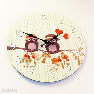Exquisite Cartoon Owl Pattern Modern Style Design Wall Clocks Board Clock