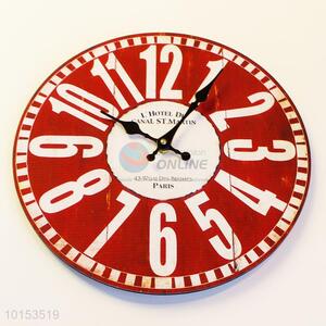 Red Color Fashion Decorative Wall Clock Modern Design for Room Decoration