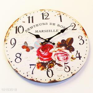 Flower and Butterfly Wall Clock Modern Design for Room Decoration
