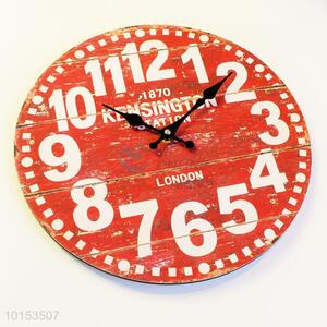 Red Color Simple Pattern Mordern Style Design Wall Clocks