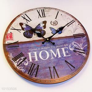 Home Decoration Butterfly Pattern Decorative Wall Clock Board Clock