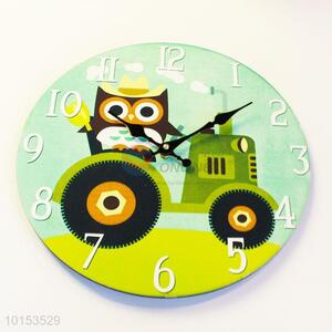 High Quality Lovely Cartoon Owl Pattern Bedroom Decor Wall Clock