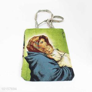38*28cm New <em>Customized</em> Religious Themes Grosgrain Hand Bag with Zipper,White Belt