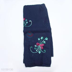 Factory Direct Flower Embroidered <em>Cotton</em> Fabric Scarf