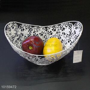 Embossing Design Metal Desk Fruit Basket