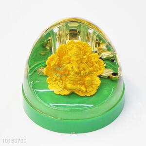 Gold desktop office decoration acrylic Ganesha penholder