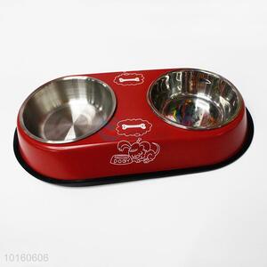 Double Stainless Steel Dog Cat Puppy Pet Bowl