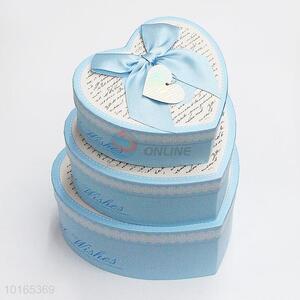 Beautiful Wholesale Heart Shape Kraft Paper Gift Box Packaging with Lid, 3 Pieces/Set
